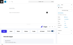 Page screenshot: Add Post ‹ Test site — WordPress