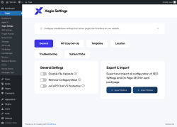 Page screenshot: Xagio → Xagio Settings