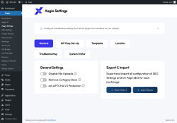 Page screenshot: Xagio → Xagio Settings