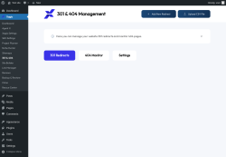 Page screenshot: Xagio → 301 & 404