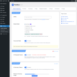 Page screenshot: Feature Settings &lsaquo; Test site &mdash; WordPress