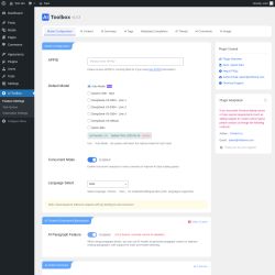 Page screenshot: Feature Settings &lsaquo; Test site &mdash; WordPress