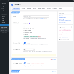 Page screenshot: Feature Settings &lsaquo; Test site &mdash; WordPress