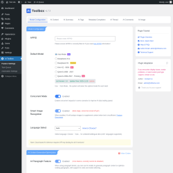 Page screenshot: Feature Settings &lsaquo; Test site &mdash; WordPress