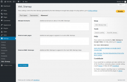 Page screenshot: Settings  &rarr; XML Sitemap &rarr; Advanced
