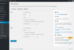 Page screenshot: Settings  &rarr; XML Sitemap