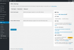 Page screenshot: Settings  &rarr; XML Sitemap &rarr; Advanced