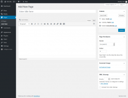 Page screenshot: Add New Page &lsaquo; Test site &mdash; WordPress