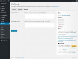 Page screenshot: Settings  &rarr; XML Sitemap &rarr; Advanced