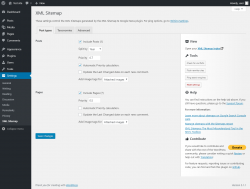 Page screenshot: Settings  &rarr; XML Sitemap