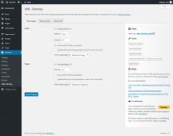 Page screenshot: Settings &rarr; XML Sitemap