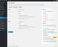 Page screenshot: Settings &rarr; XML Sitemap