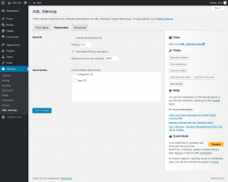 Page screenshot: Settings &rarr; XML Sitemap &rarr; Taxonomies