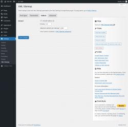 Page screenshot: Settings &rarr; XML Sitemap &rarr; Authors