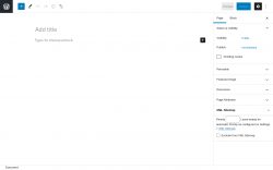 Page screenshot: Add New Page &lsaquo; Test site &mdash; WordPress