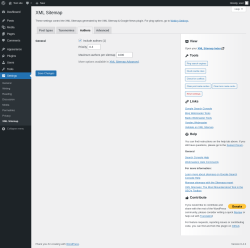 Page screenshot: Settings &rarr; XML Sitemap &rarr; Authors