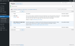 Page screenshot: Plugins &lsaquo; Test site &mdash; WordPress