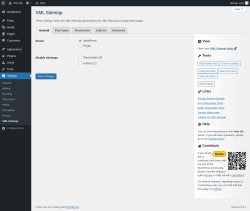 Page screenshot: Settings → XML Sitemap