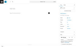 Page screenshot: Add Post ‹ Test site — WordPress