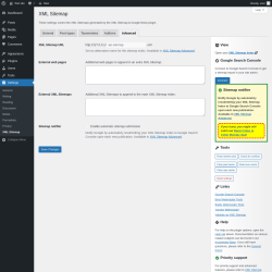 Page screenshot: Settings → XML Sitemap → Advanced