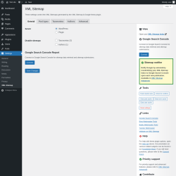 Page screenshot: Settings → XML Sitemap