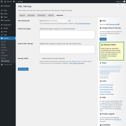 Page screenshot: Settings → XML Sitemap → Advanced