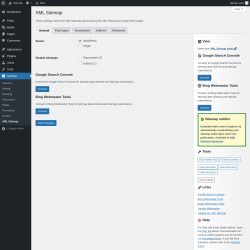 Page screenshot: Settings &rarr; XML Sitemap