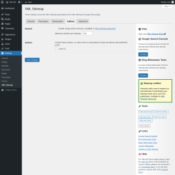 Page screenshot: Settings &rarr; XML Sitemap &rarr; Authors