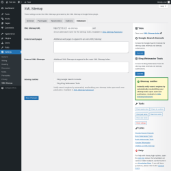 Page screenshot: Settings &rarr; XML Sitemap &rarr; Advanced