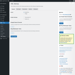 Page screenshot: Settings &rarr; XML Sitemap
