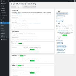 Page screenshot: Settings → XML Sitemaps → Google News