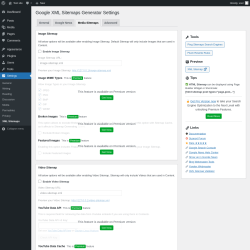 Page screenshot: Settings → XML Sitemaps → Media Sitemaps