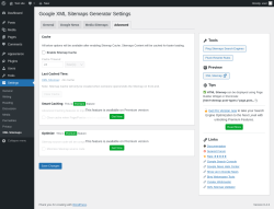 Page screenshot: Settings → XML Sitemaps → Advanced