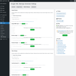 Page screenshot: Settings → XML Sitemaps → Media Sitemaps
