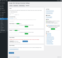 Page screenshot: Settings → XML Sitemaps → Advanced