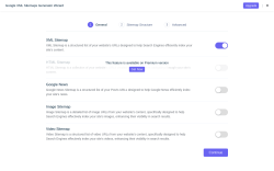 Page screenshot: Google XML Sitemaps Generator Wizard ‹ Test site — WordPress