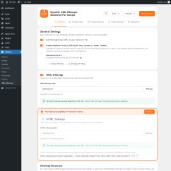 Page screenshot: Settings → XML Sitemaps