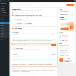 Page screenshot: Settings &rarr; XML Sitemaps