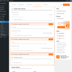 Page screenshot: Settings &rarr; XML Sitemaps &rarr; Video Sitemap