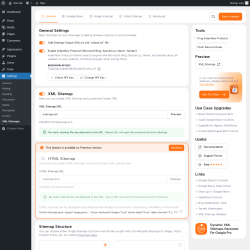 Page screenshot: Settings &rarr; XML Sitemaps