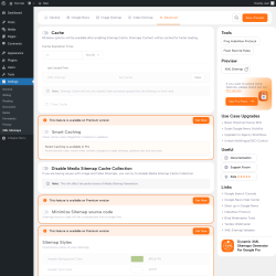 Page screenshot: Settings &rarr; XML Sitemaps &rarr; Advanced