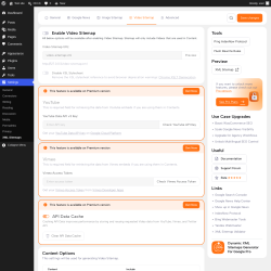 Page screenshot: Settings &rarr; XML Sitemaps &rarr; Video Sitemap