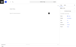 Page screenshot: Add Page &lsaquo; Test site &mdash; WordPress