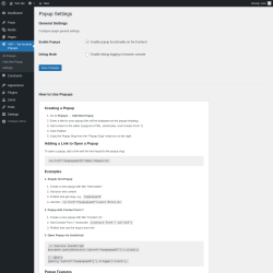 Page screenshot: YAP &ndash; Yet Another Popups &rarr; Settings