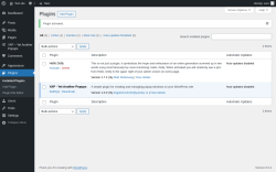 Page screenshot: Plugins &lsaquo; Test site &mdash; WordPress