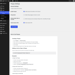Page screenshot: YAP &ndash; Yet Another Popups &rarr; Settings