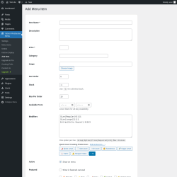 Page screenshot: Yatoon Restaurant Menu &rarr; Add Item