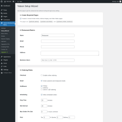 Page screenshot: Yatoon Restaurant Menu &rarr; Setup Wizard