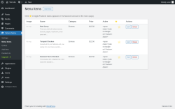 Page screenshot: Yatoon Menu &rarr; Menu Items