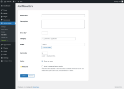 Page screenshot: Yatoon Menu &rarr; Add Item